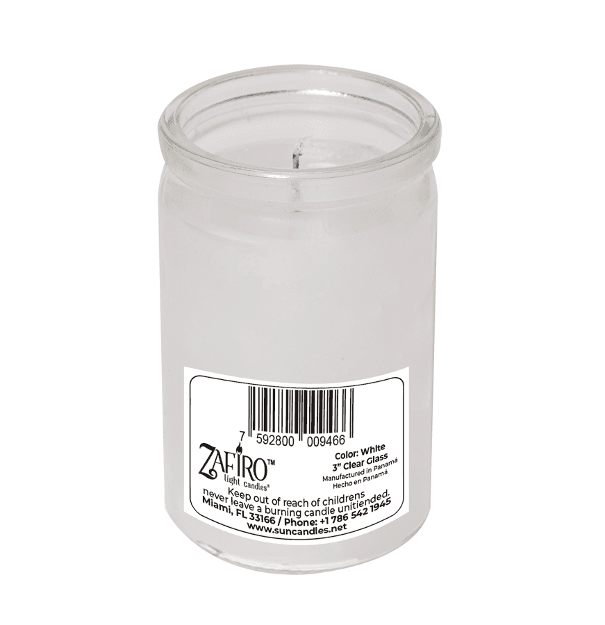 Zafiro Glass Jar Candle 3.5" White