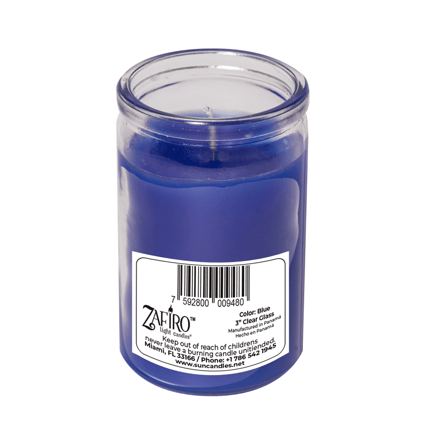Zafiro Glass Jar Candle 3.5" Blue