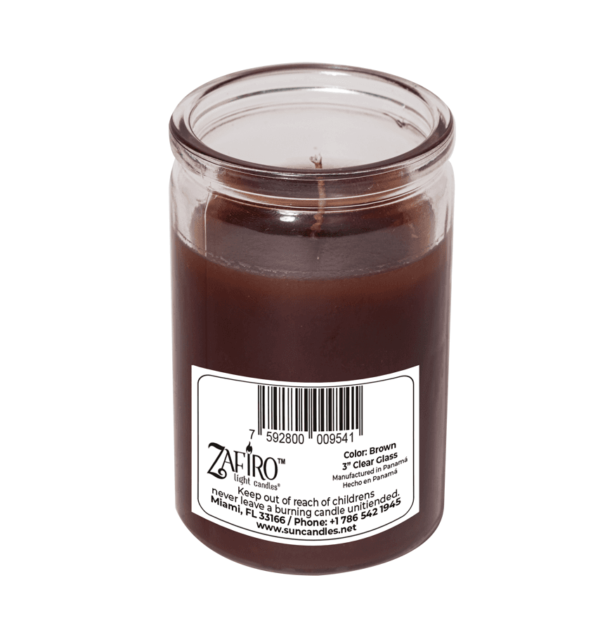 Zafiro Glass Jar Candle 3.5" Brown