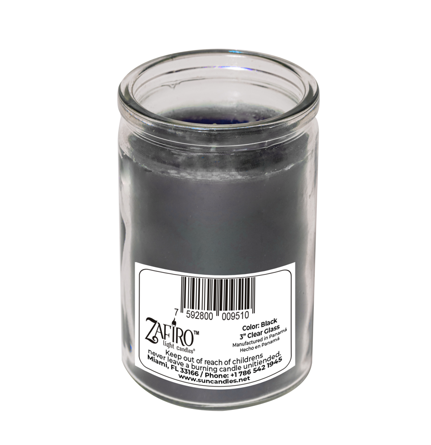 Zafiro Glass Jar Candle 3.5" Black