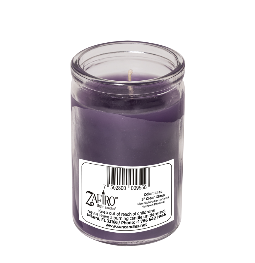 Zafiro Glass Jar Candle 3.5" Lilac