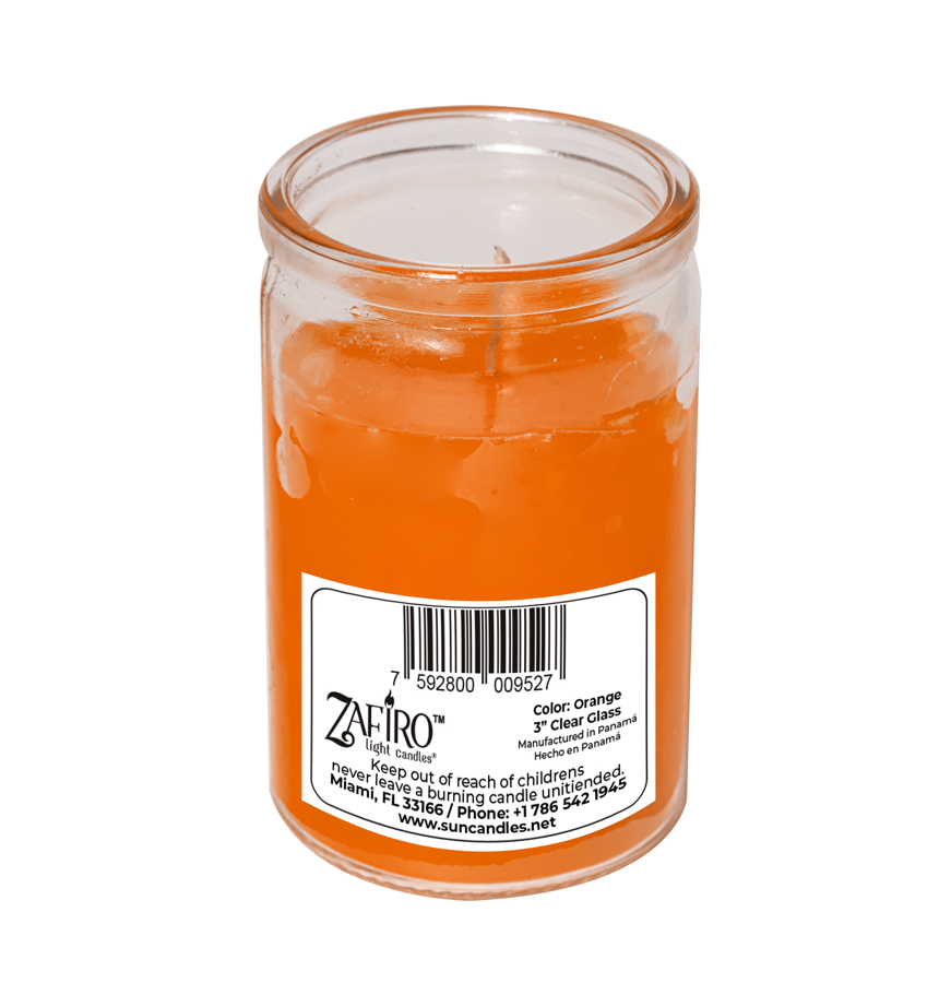 Zafiro Glass Jar Candle 3.5" Orange