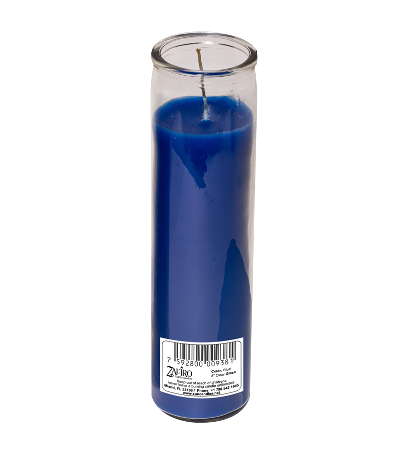 Zafiro Glass Jar Candle 8" Blue