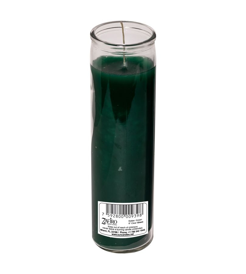 Zafiro Glass Jar Candle 8" Green