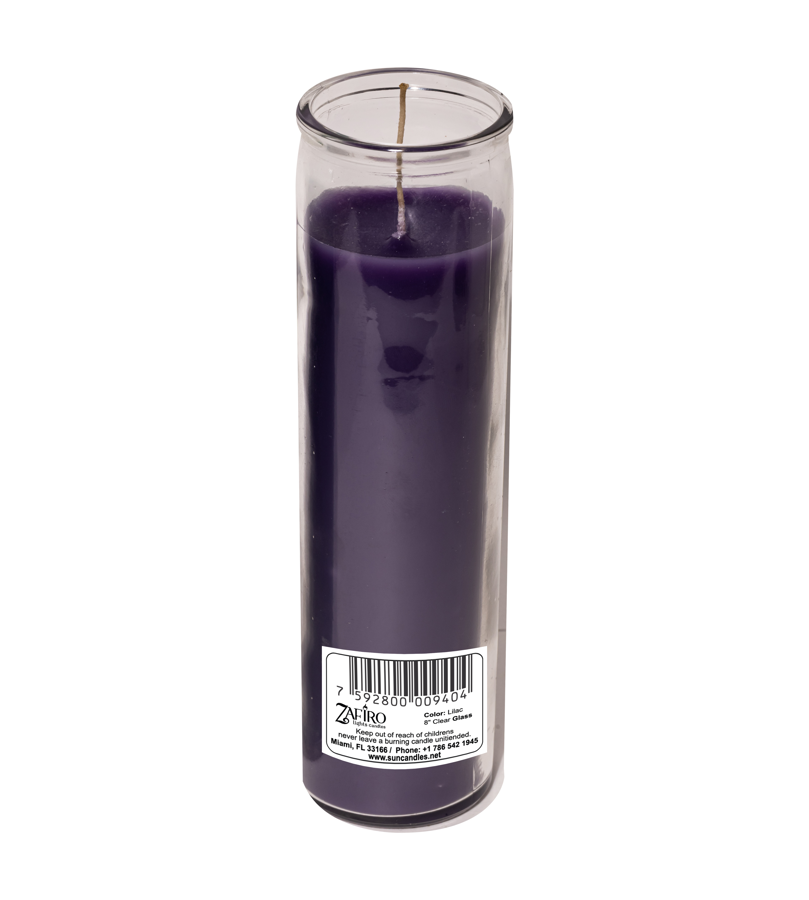 Zafiro Glass Jar Candle 8" Lilac