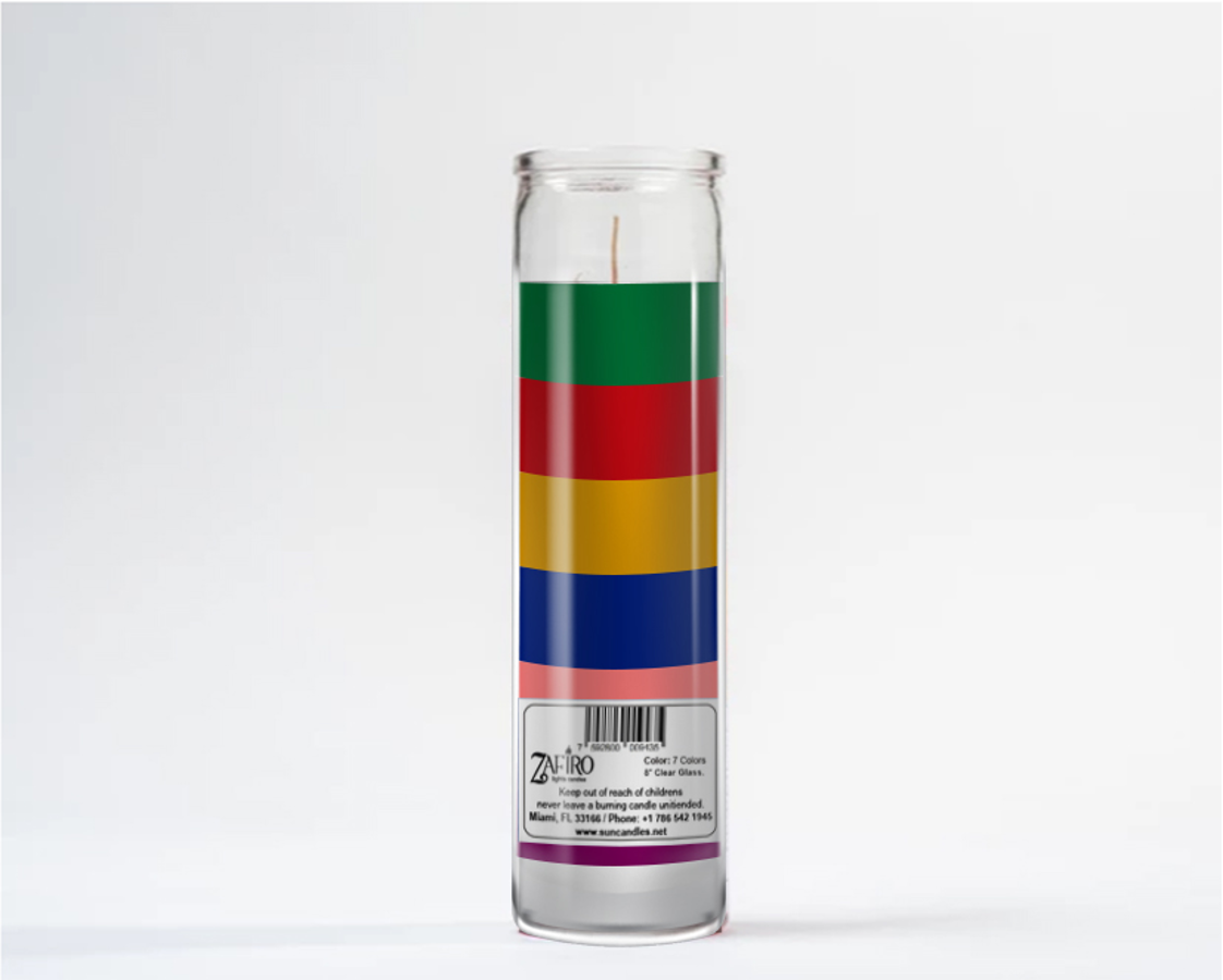 Zafiro Glass Jar Candle 8" 7 Colors