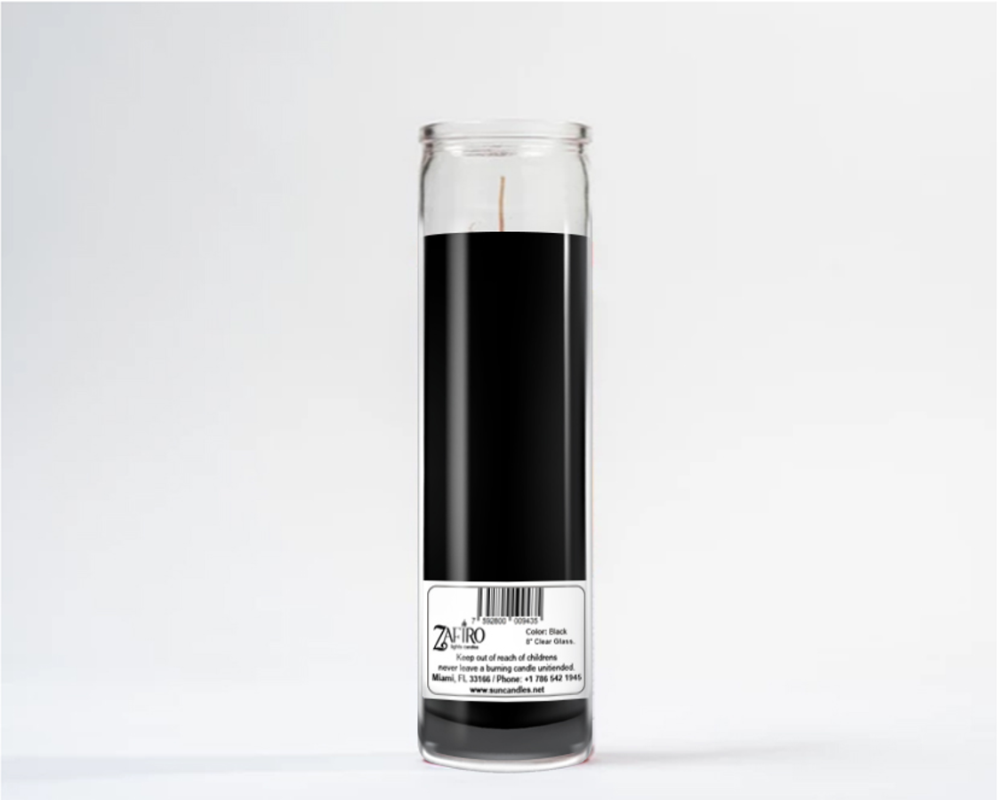 Zafiro Glass Jar Candle 8" Black