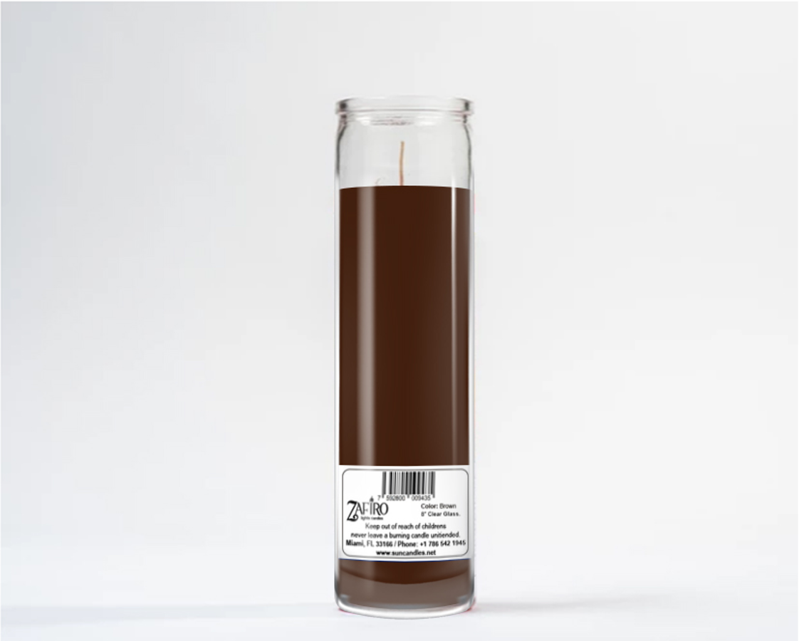 Zafiro Glass Jar Candle 8" Brown