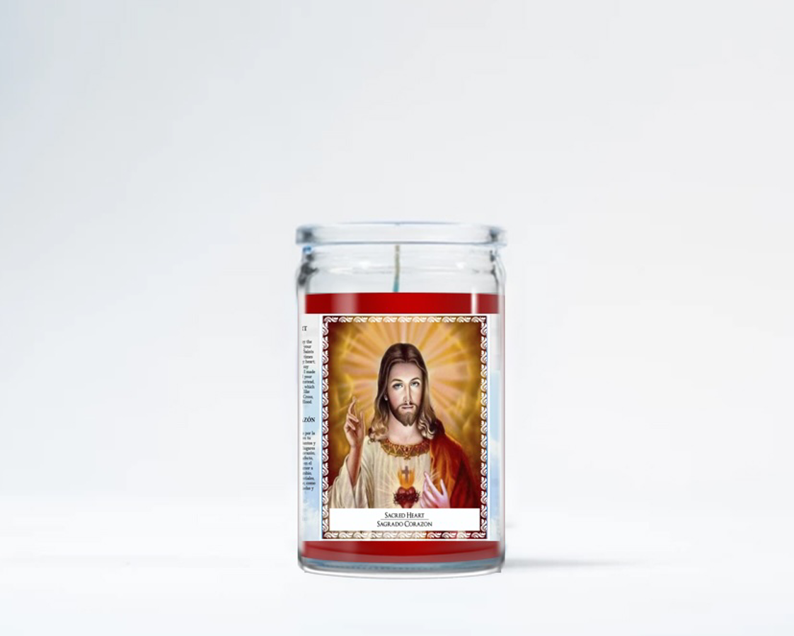 Zafiro Glass Jar Candle 3.5" Sacred Heart