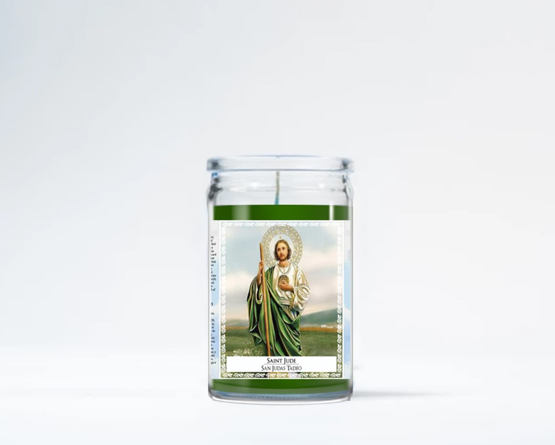 Zafiro Glass Jar Candle 3.5" Saint Jude