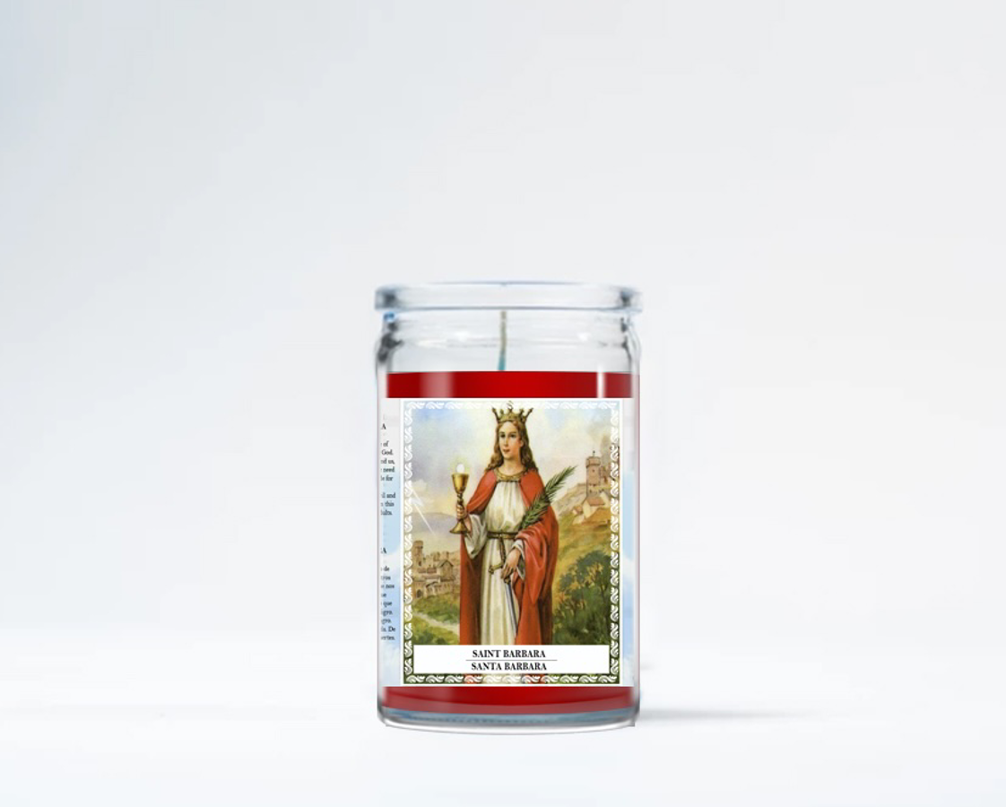 Zafiro Glass Jar Candle 3.5" Saint Barbara