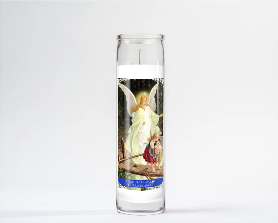 Zafiro Glass Jar Candle 8" Guardian Angel