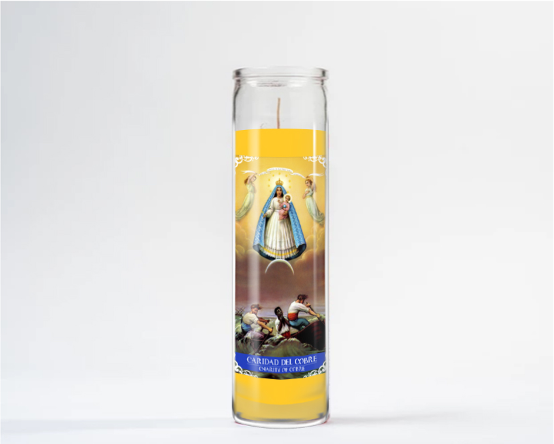 Zafiro Glass Jar Candle 8" Charity of Cobre
