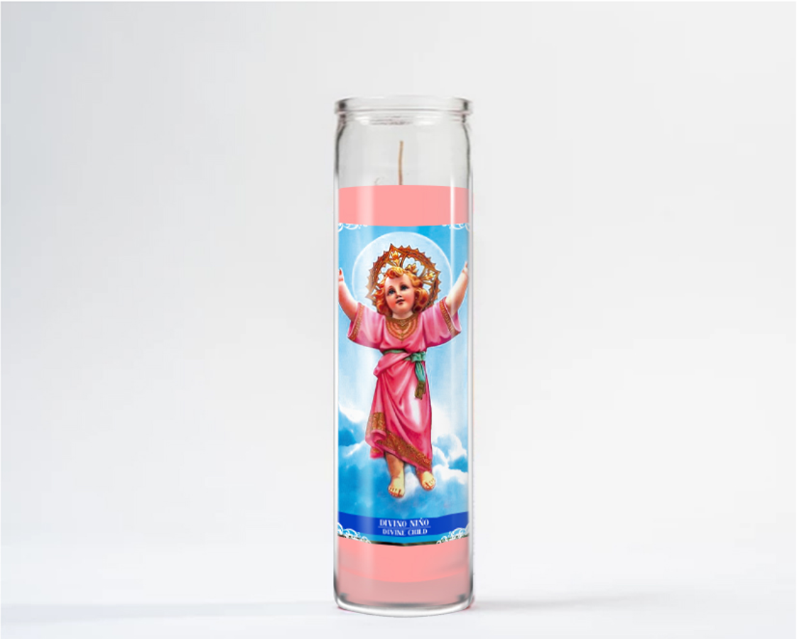 Zafiro Glass Jar Candle 8" Divine Child
