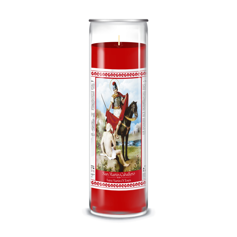 Zafiro Glass Jar Candle 8" Saint Martin of Tours