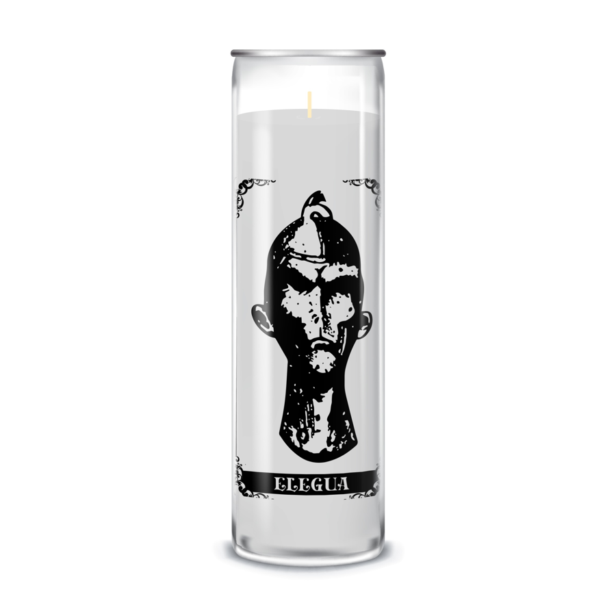 Zafiro Glass Jar Candle 8" Elegua