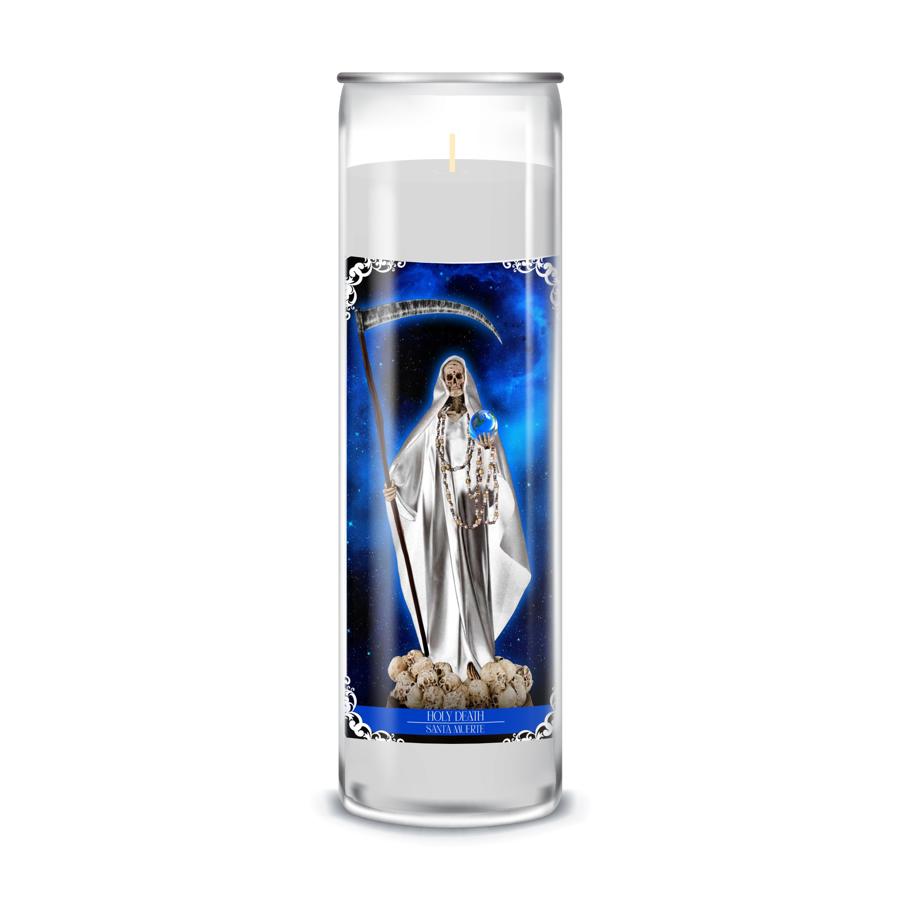 Zafiro Glass Jar Candle 8" Holy Death