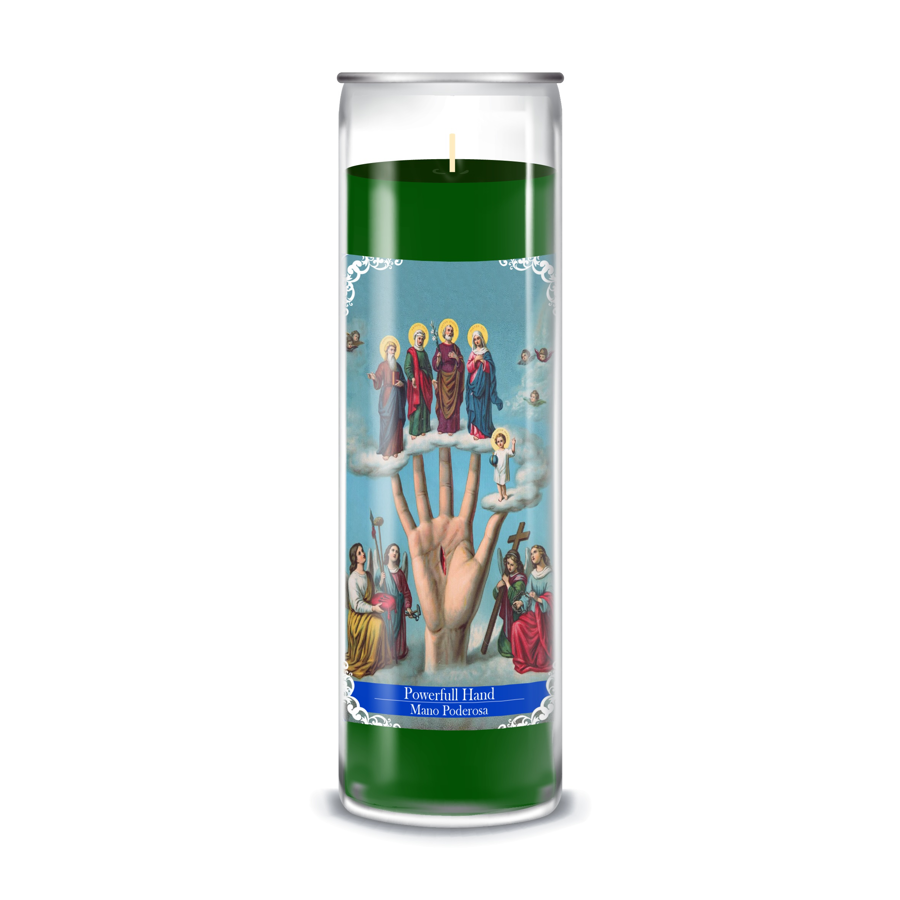 Zafiro Glass Jar Candle 8" Powerfull Hand