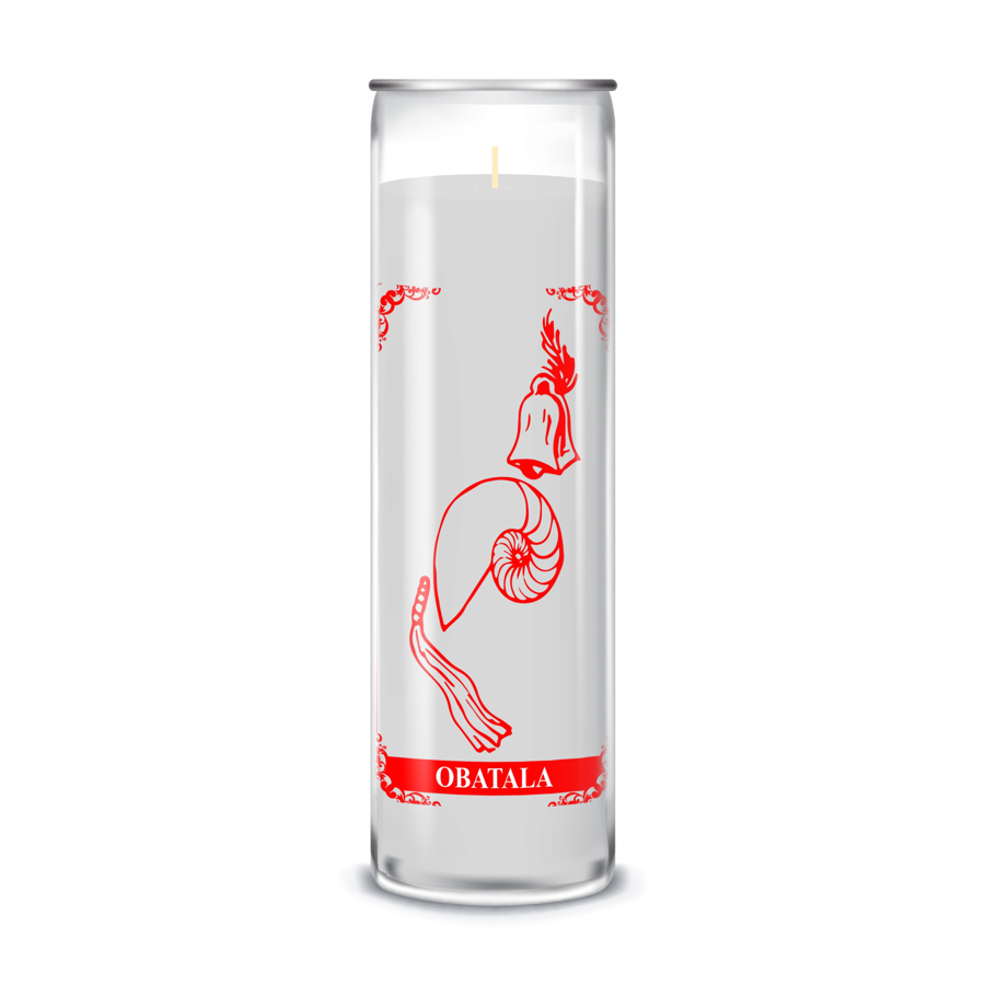 Zafiro Glass Jar Candle 8" Obatala