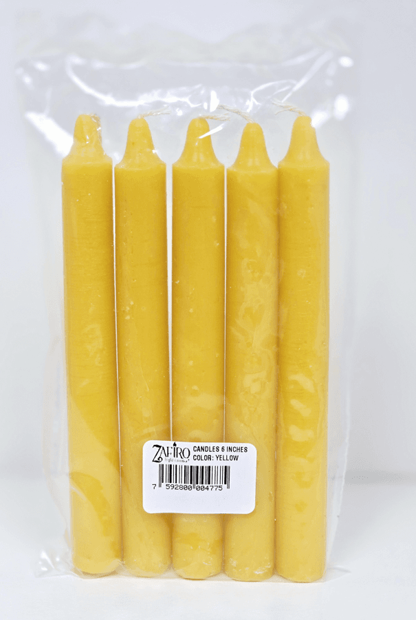 Zafiro Household Candle 6" Yellow