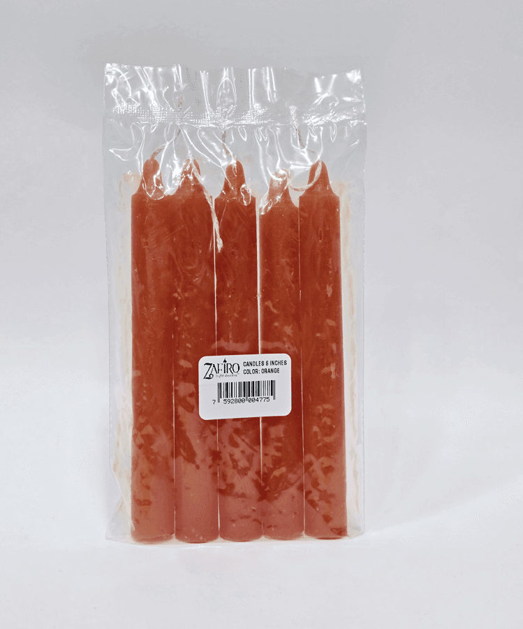Zafiro Household Candle 6" Orange